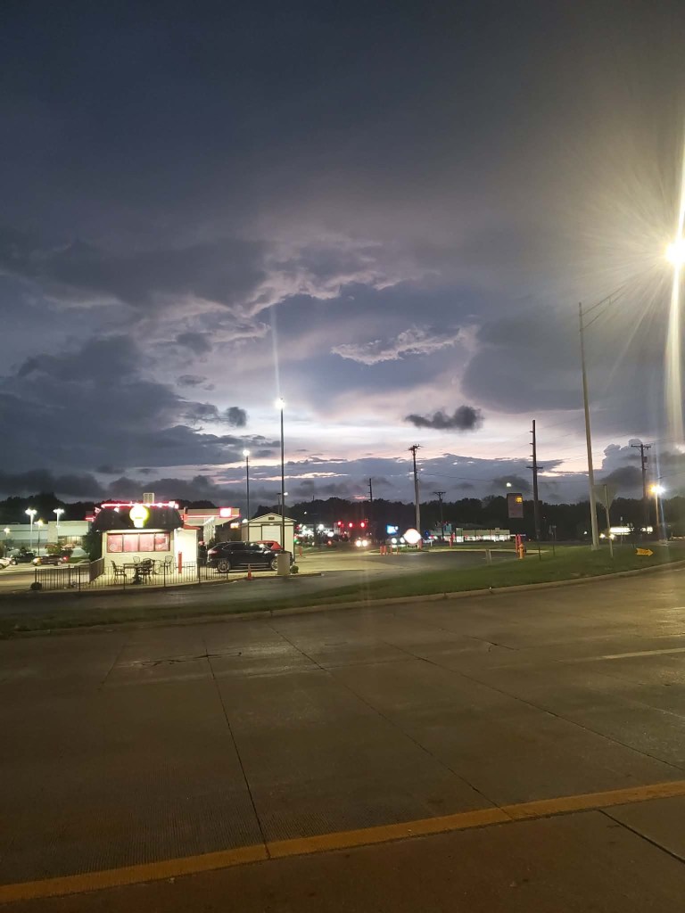 Blue-gray evening sky and the last traces of sunset in Independence, Missouri, photographed by Kyle at 7:45 PM on September 15, 2026