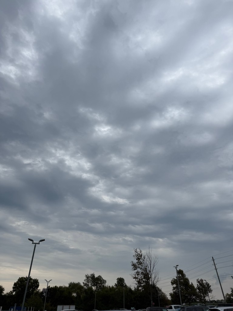 Textured gray overcast sky above Lee’s Summit, Missouri
